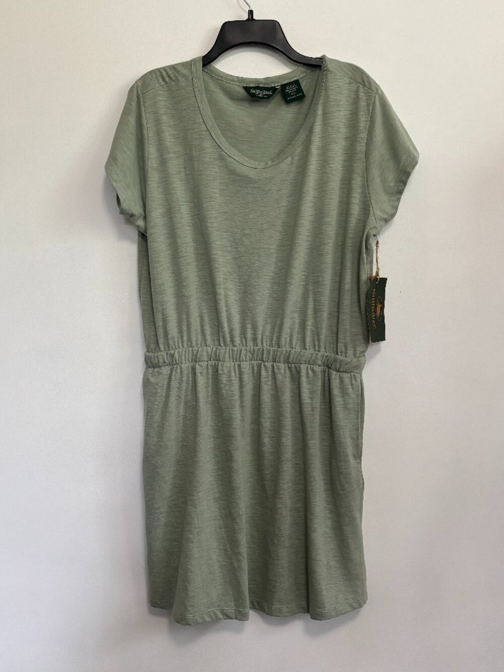 NWT Stillwater Supply Co Dress Large Green Casual Elastic Waist Pockets